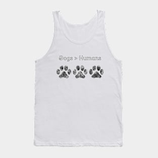 Dogs are better than Humans Grey Paws Tank Top